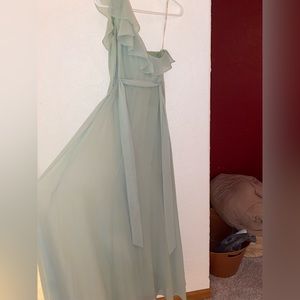 Levkoff Bridesmaid Dress olive green light green  Chiffon